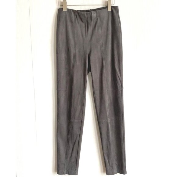 size 6 womens Joseph Ribkoff gray‎ soft slim ankle pants model 164447 faux suede - Picture 1 of 9